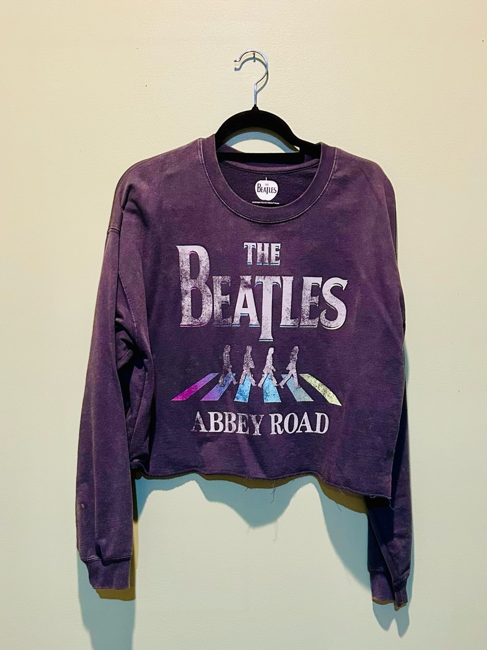 The Beatles Purple Abbey Road Cropped Sweatshirt